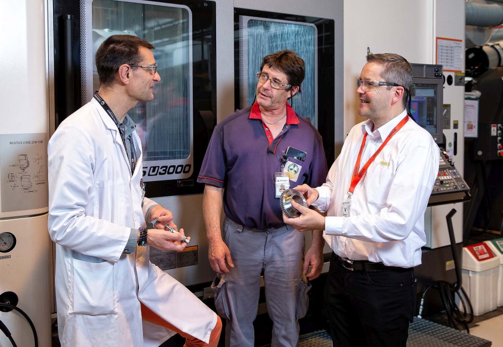 Pascal Moulènes and Jean Paul Noyes (left and centre, both from Collins) with Emmanuel Gervais (right, from Horn France)