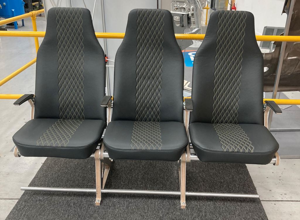 Demonstration aircraft seating shown at the AIX Hamburg show