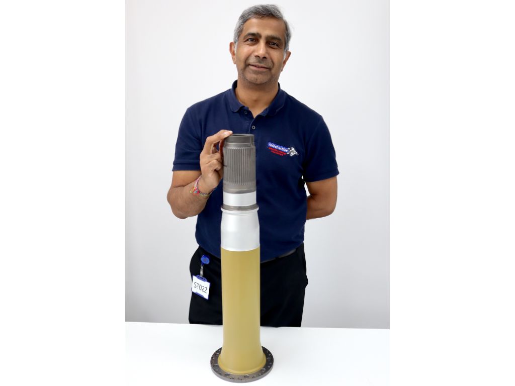 Harish Mistry, Paint Technologist at Indestructible Paint who has been involved in the development of CFIpcote, with a component coated at RWG