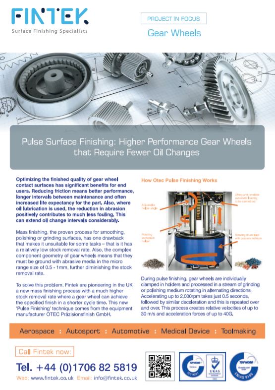 Optimising the finished quality of gear wheels means fewer oil changes