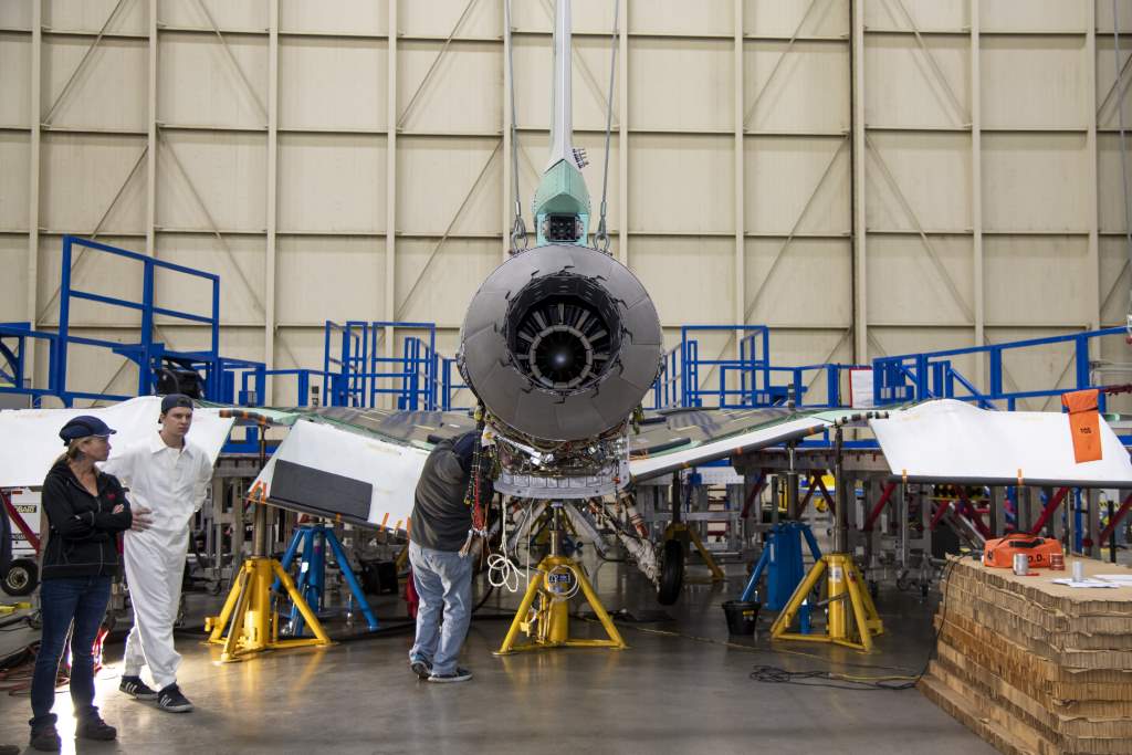 Engine installed on NASA’s X-59 quiet supersonic aircraft