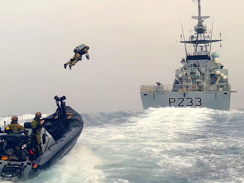 Watch as Royal Marines test out jetpack to board ships