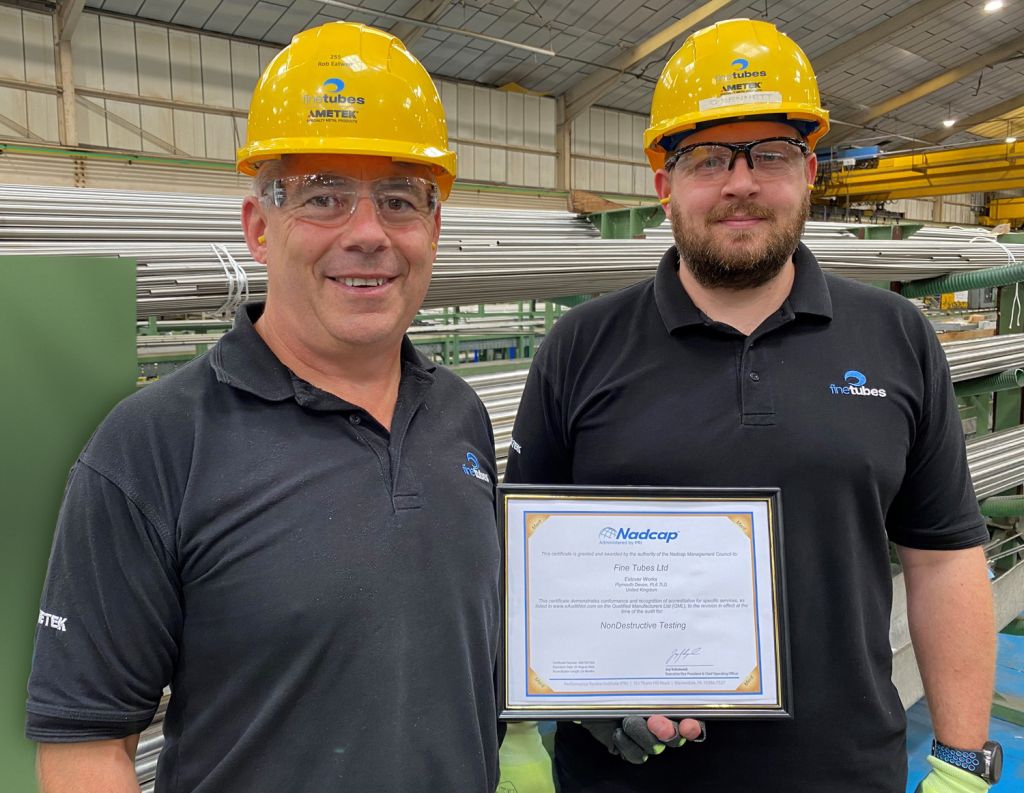 Fine Tubes awarded prestigious Merit status Nadcap NDT