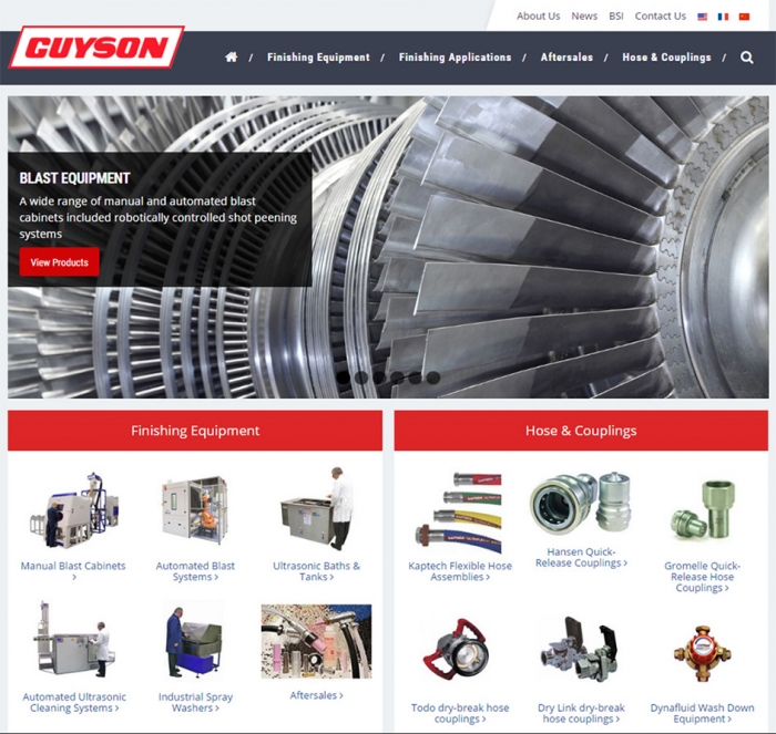 Guyson’s finishing equipment division launches new website